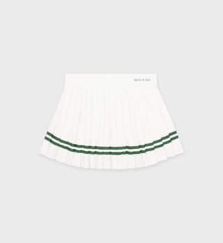 Classic Logo Pleated Skirt - White/Forest