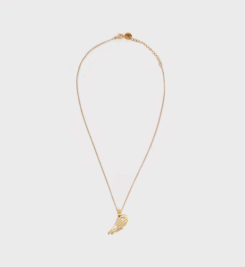 Tennis Racket Pearl Necklace Sporty & Rich