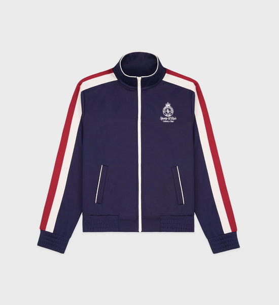 Crown Track Jacket - Navy/Cream/Merlot