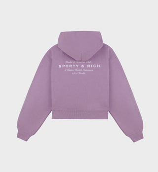 Health Initiative Cropped Hoodie - Soft Lavender/White
