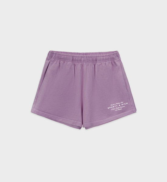 Health Initiative Disco Shorts - Soft Lavender/White
