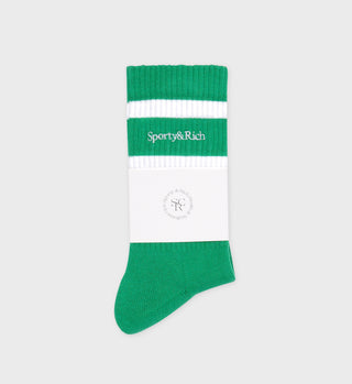 Serif Logo Socks - Verde/White