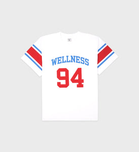 Wellness 94 Rugby Tee - White/Bright Red/Carolina Blue