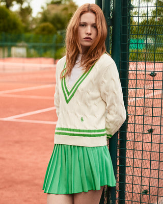 Prince Sporty Pleated Skirt - Clean Mint/White
