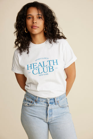 SR Health Club T-Shirt - White/Royal Blue