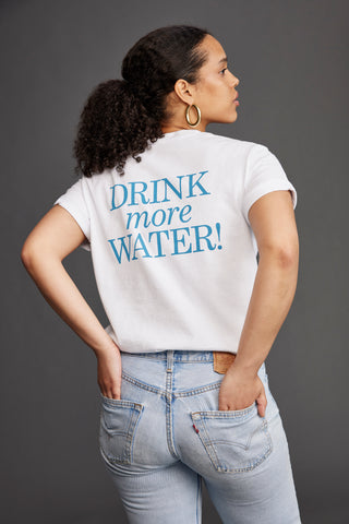 New Drink Water T-Shirt - White/Atlantic
