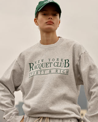 NY Racquet Club Crewneck - Heather Gray/Forest