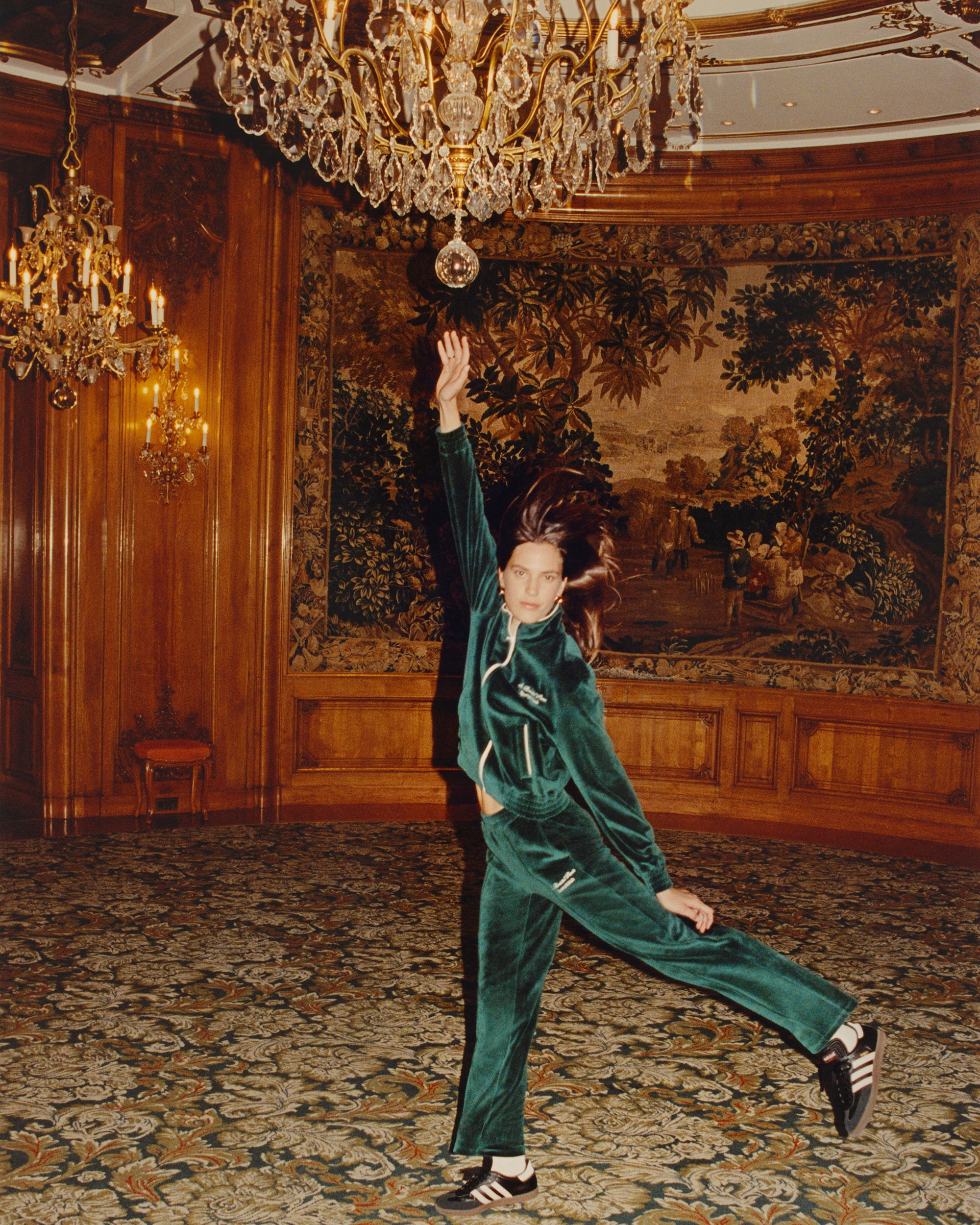 Faubourg Velour Track Jacket - Forest Green/Cream – Sporty & Rich