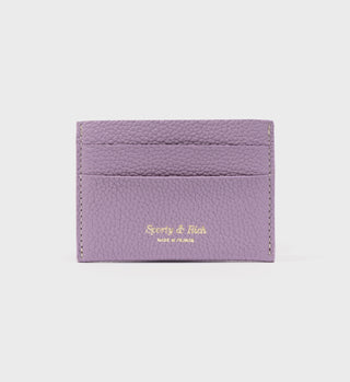 Leather Card Holder - Soft Lilac/Gold