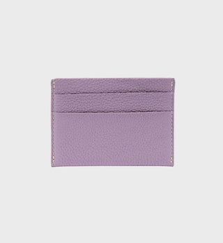 Leather Card Holder - Soft Lilac/Gold