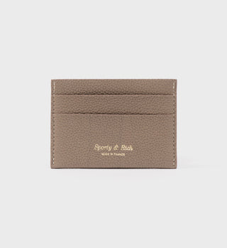 Leather Card Holder - Oatmeal/Gold