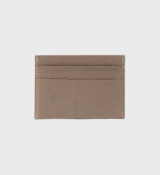 Leather Card Holder - Oatmeal/Gold