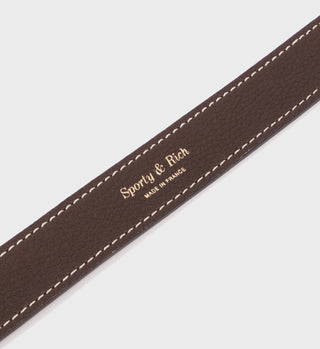 Leather Dog Collar - Chocolate/Gold