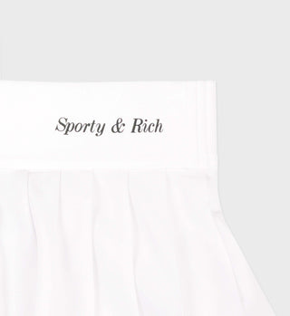 Classic Logo Pleated Skirt - White/Forest