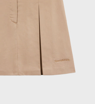 Serif Logo Box Pleat Skirt - Beige