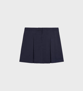 Serif Logo Box Pleat Skirt - Navy