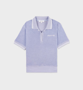 Syracuse Terry Polo - Washed Periwinkle/White