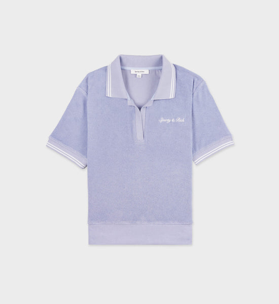 Syracuse Terry Polo - Washed Periwinkle/White