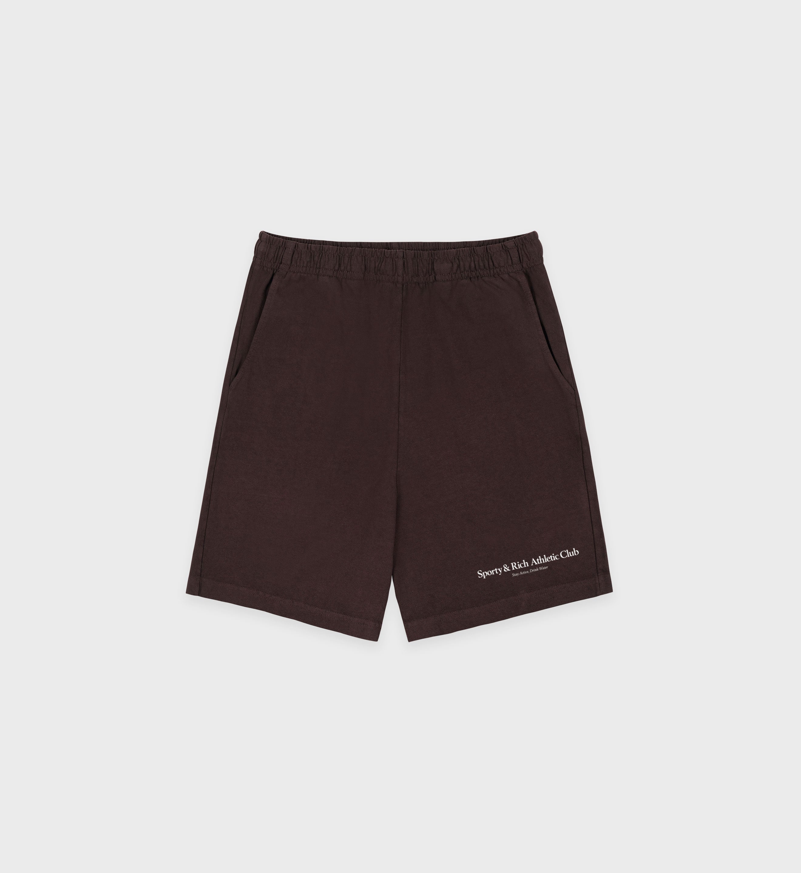 Athletic Club Gym Short - Chocolate/White – Sporty & Rich