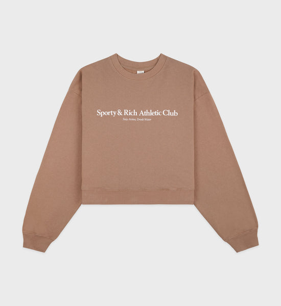 Athletic Club Cropped Crewneck - Cappucino