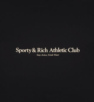 Athletic Club Cropped Crewneck - Black/Cream