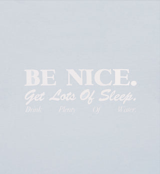 Be Nice Cropped T-Shirt - Baby Blue/White
