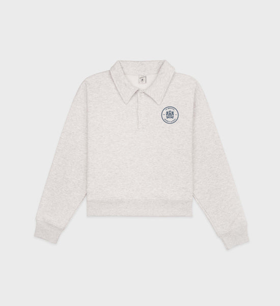 Bristol Crest Polo - Heather Gray/Navy