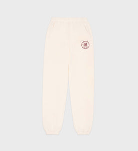 Bristol Crest Sweatpant - Cream/Merlot