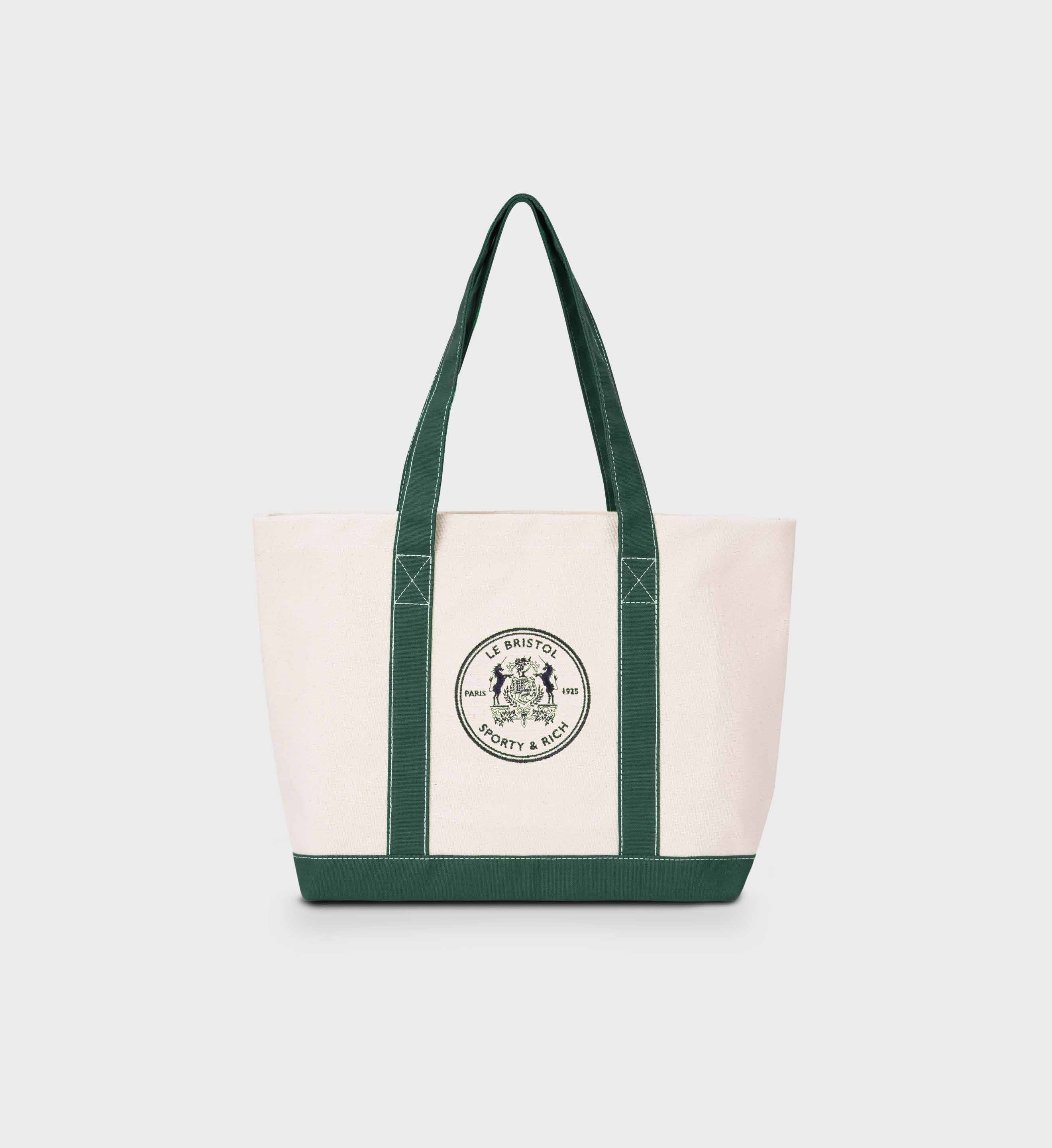 Sporty and rich top green tote