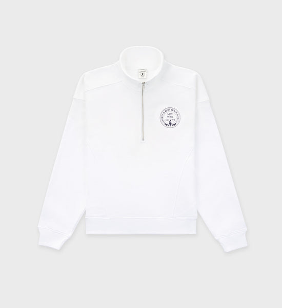 Central Park Quarter Zip - White/Navy
