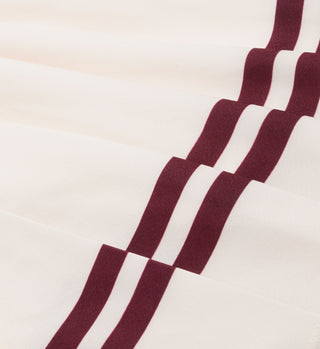 Classic Logo Pleated Skirt - Off White/Merlot