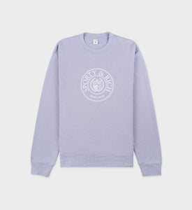 Connecticut Crest Crewneck - Washed Periwinkle/White
