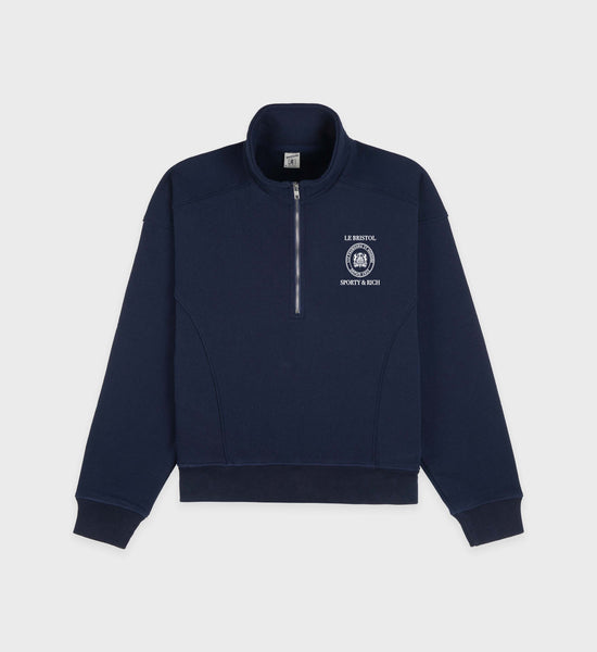 Crest Seal Quarter Zip - Navy/White