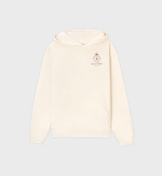 Crown Hoodie - Cream/Merlot