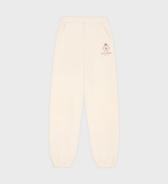 Crown Sweatpant - Cream/Merlot