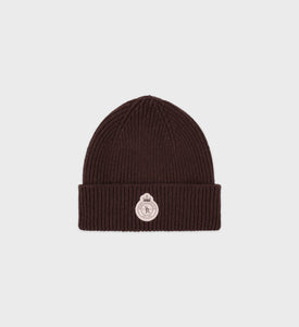 Crown Wool Beanie - Chocolate