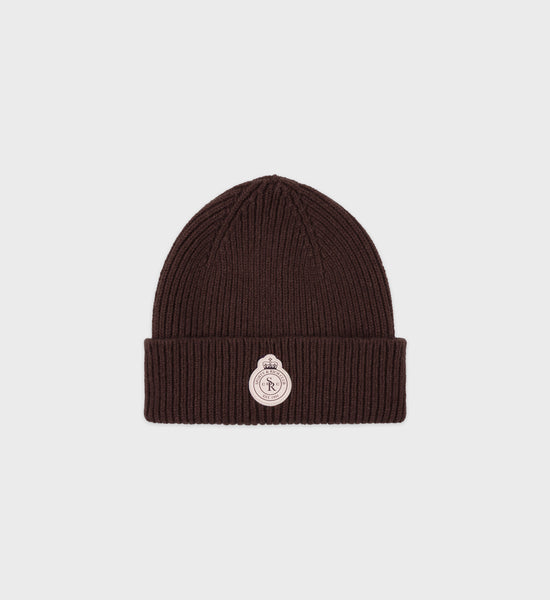 Crown Wool Beanie - Chocolate