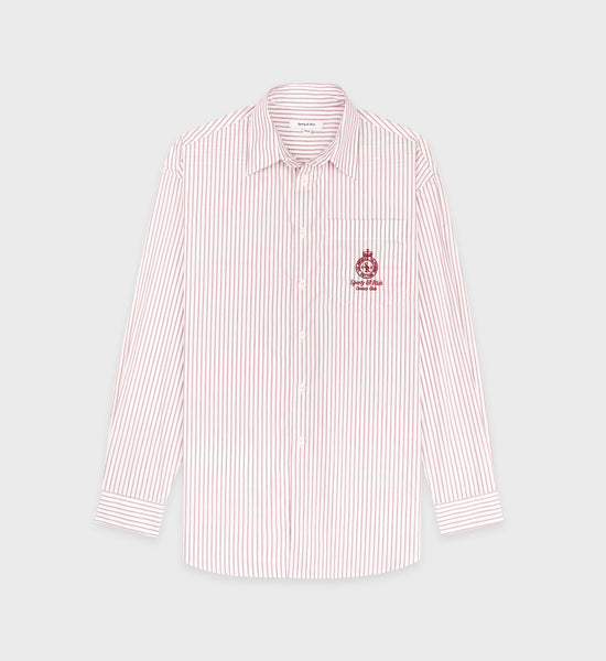 Crown Oversized Shirt - White/Merlot