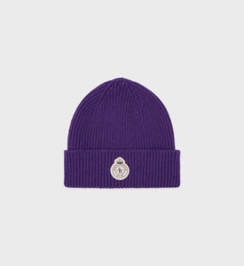 Crown Wool Beanie - Eggplant