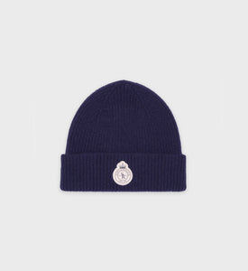 Crown Wool Beanie - Navy