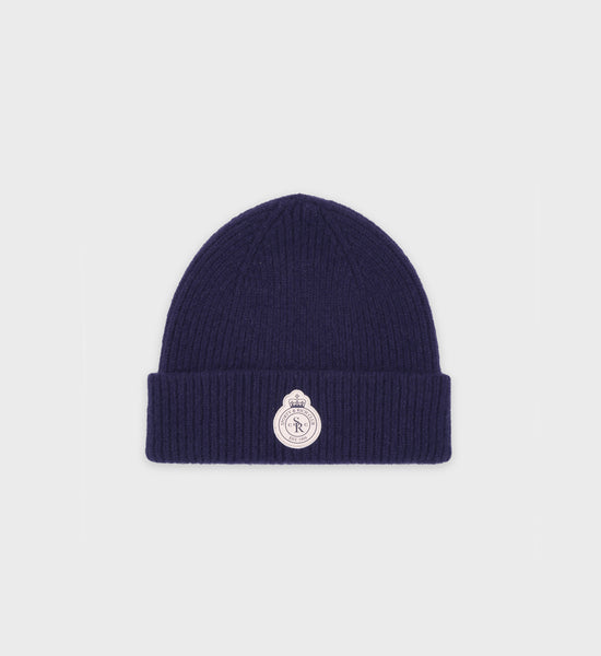 Crown Wool Beanie - Navy