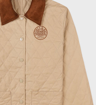 Connecticut Crest Quilted Jacket - Beige/Tan