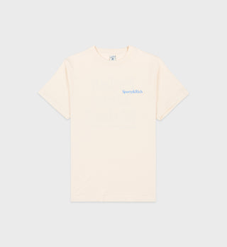 Drink More Water T-Shirt - Cream/Sky Blue