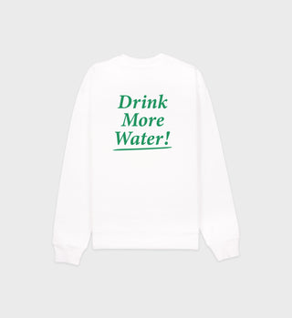 Drink More Water Crewneck - White/Verde