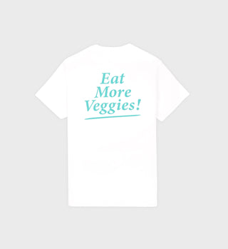 Eat More Veggies T-Shirt - White/Amalfi Green