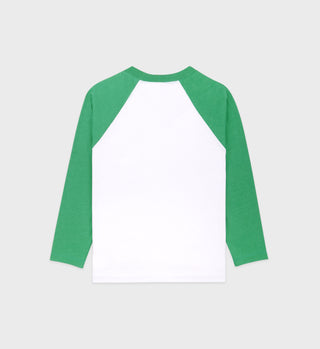 Emblem Baseball Tee - White/Verde