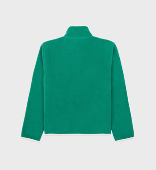 Buttoned Polar Sweatshirt - Green/Cream