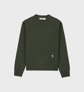 SRC Wool Crewneck - Kaki/White