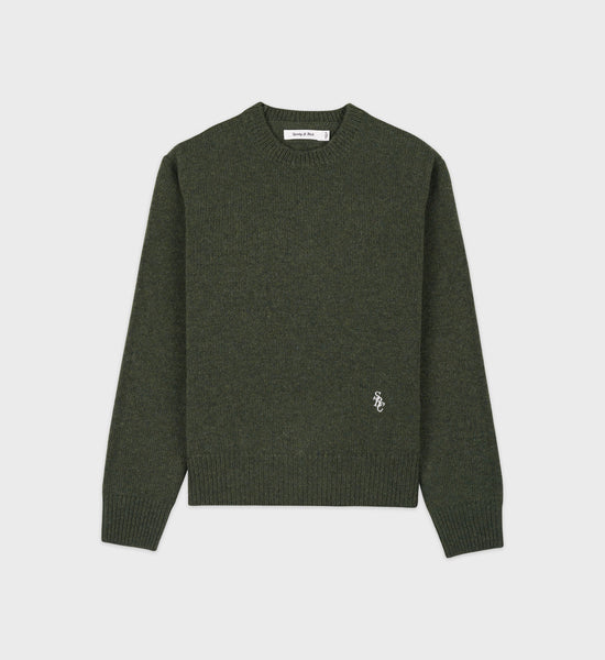 SRC Wool Crewneck - Kaki/White