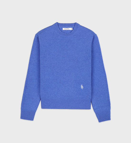 SRC Wool Crewneck - Medium Blue/White